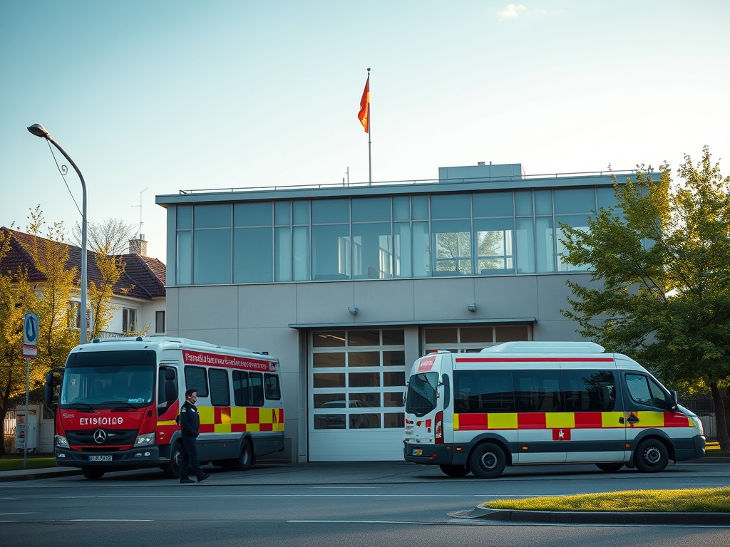 Ilustracja symbolizująca incydenty bezpieczeństwa w Warszawie, obejmująca radiowóz policyjny i płonący autobus