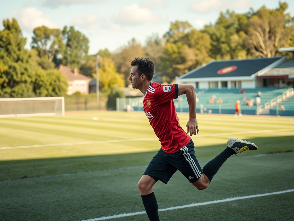 Piłkarze Legii Warszawa świętujący bramkę, w tle Stadion Miejski Legii