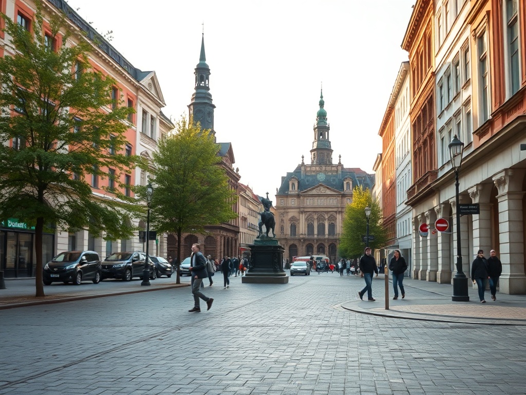 Ilustracja przedstawiająca rolkarzy na tle warszawskiej ulicy i symboliczny znak ostrzegawczy związany z ruchem drogowym, nawiązująca do wydarzeń w Warszawie.
