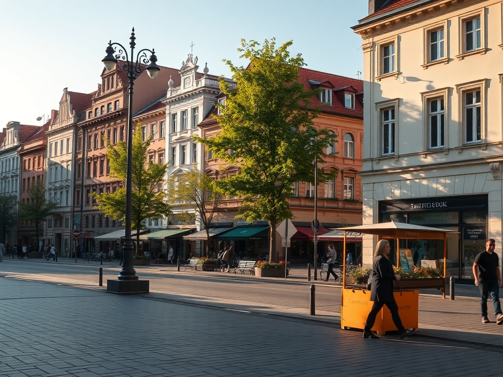 Symboliczne zderzenie nowoczesnego apartamentowca z historycznym boiskiem "Saharą" Polonii Warszawa, ilustrujące dyskusję o rozwoju miejskim i dziedzictwie.
